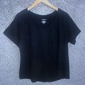 Line &amp; Life Black Short-Sleeve Women’s Top